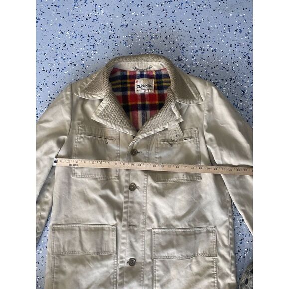 Vintage Zero King Overcoat Mens 44 Brown Wool USA Plaid Lined Missing Button - Picture 3 of 8